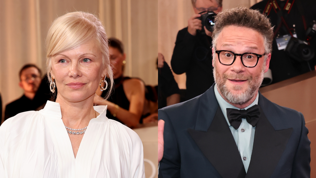 Pamela Anderson says sitting near ‘Pam & Tommy’ producer Seth Rogen at Golden Globes felt ‘uncomfortable’