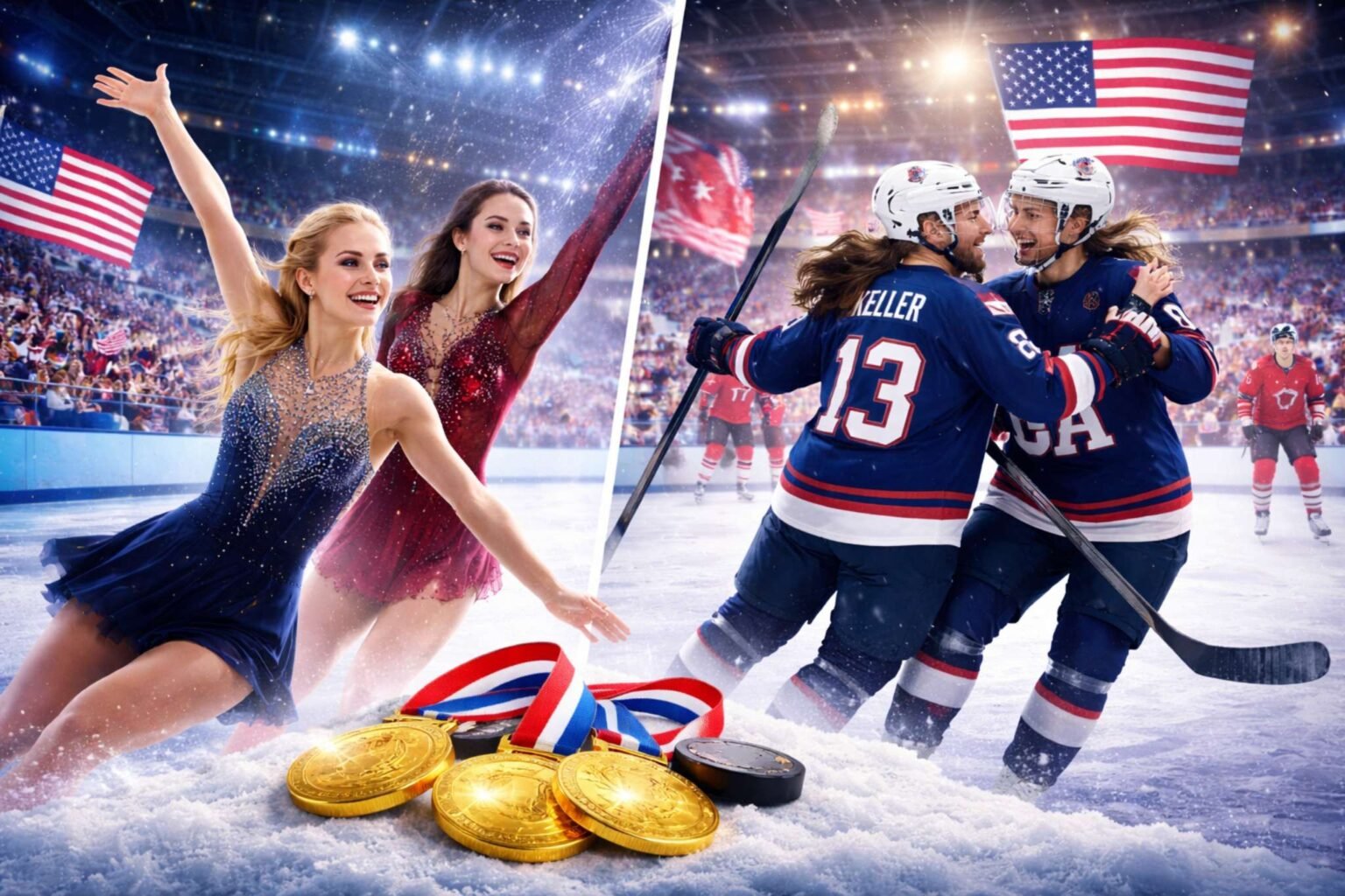 Winter Olympics: U.S. Women Chase Figure Skating Gold and Face Canada in Hockey Final